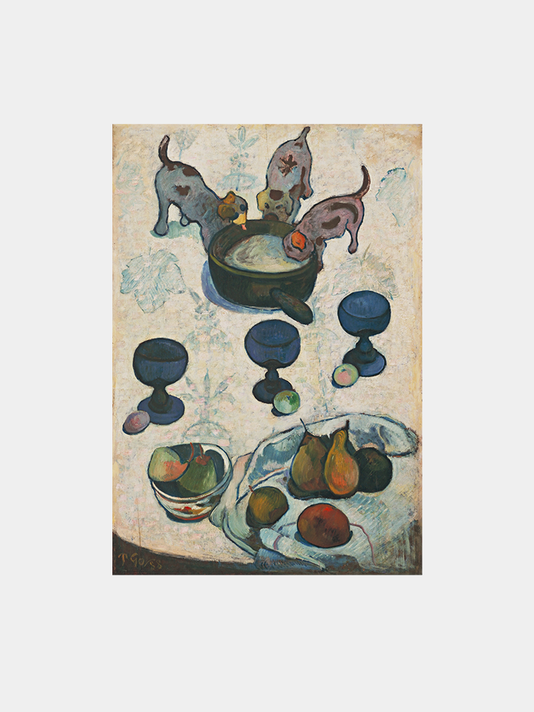 Paul Gauguin: "Still Life with Three Puppies (1888)" Art Print