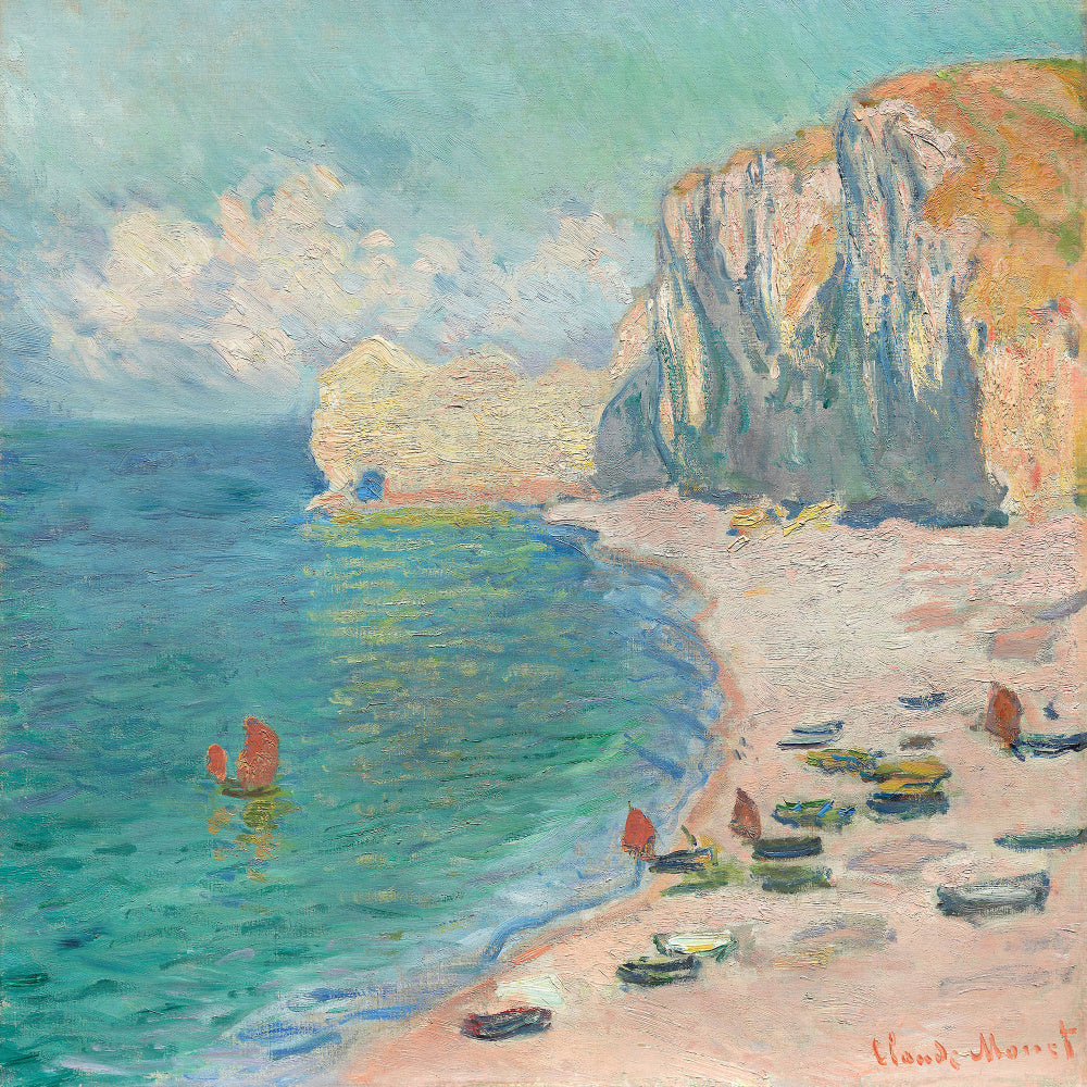 Monet: "The Beach and the Falaise D'amont (1885)" Art Print