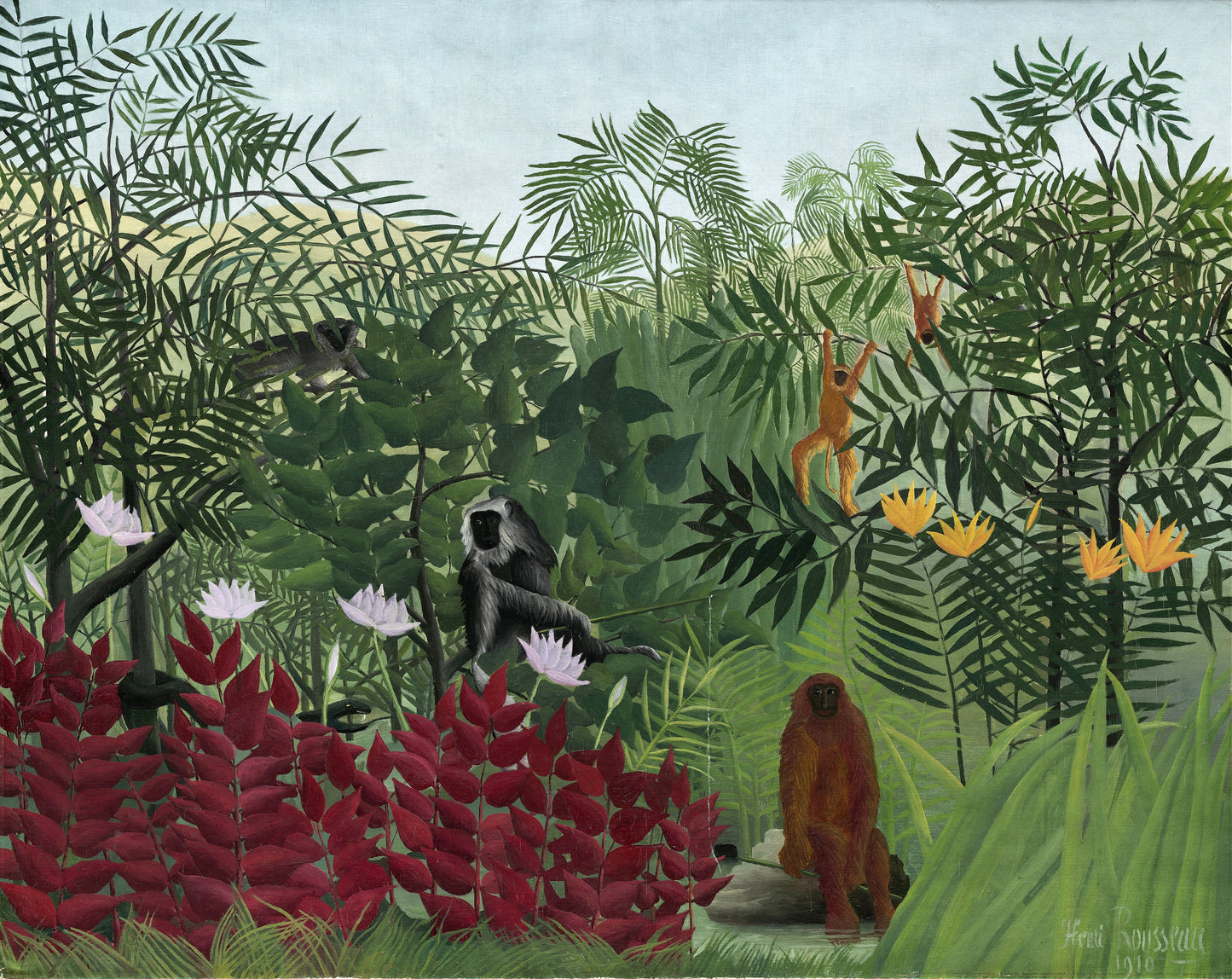 Henri Rousseau "Tropical Forest with Monkeys " Art Print