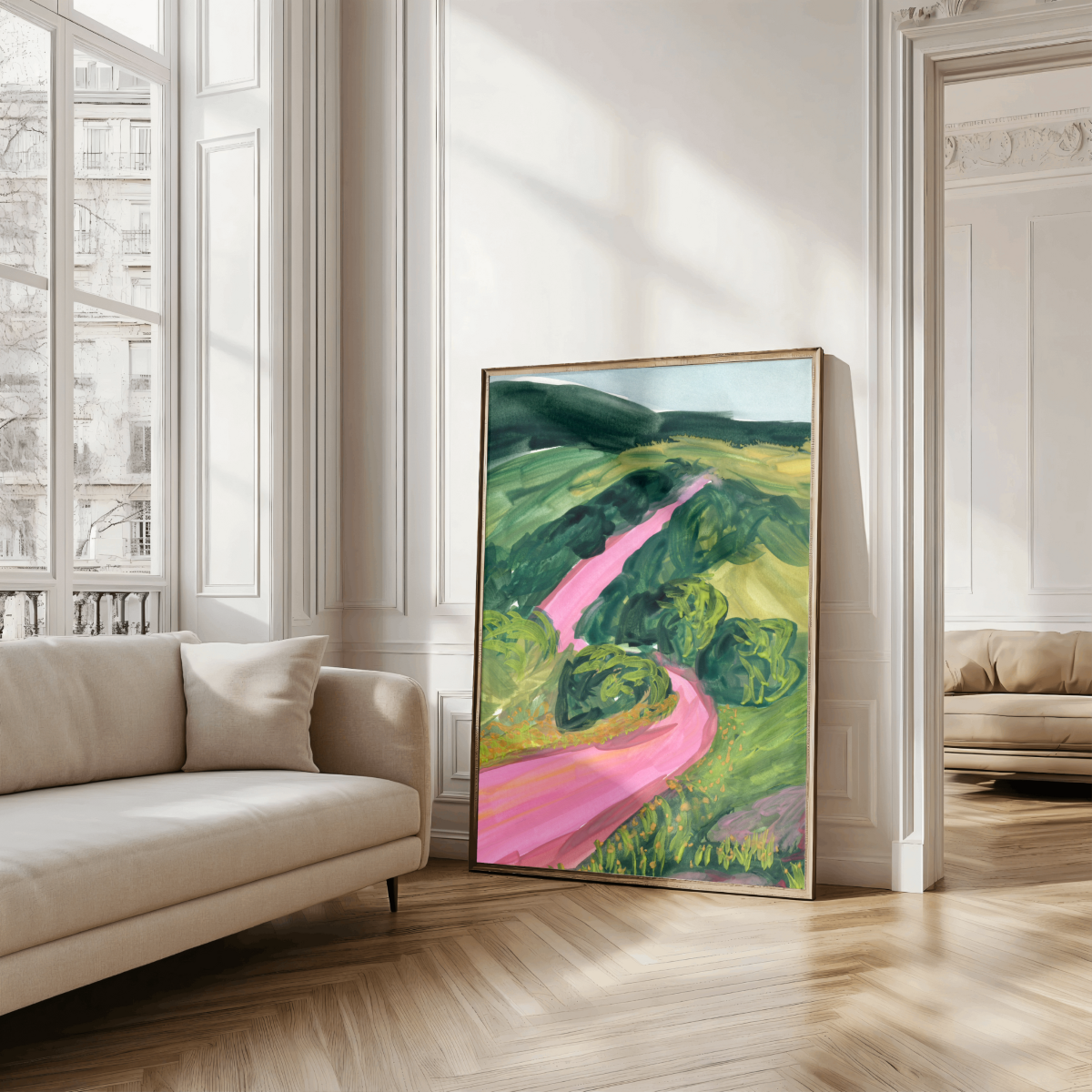 Pink Hill Country Road Art Print