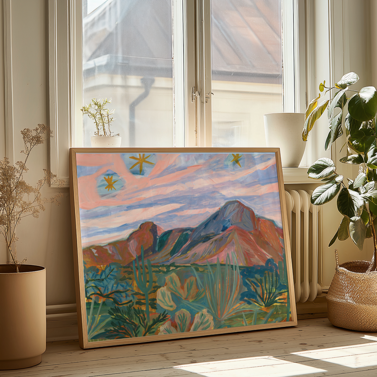 Vintage Starry Night Art Print