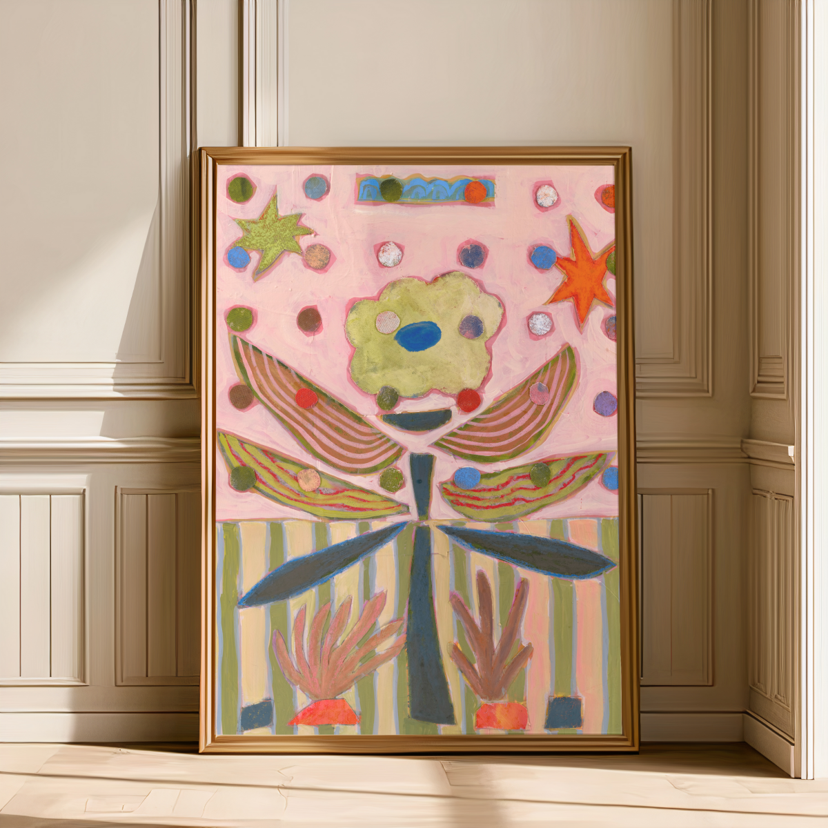 Polka Dot Flower Art Print