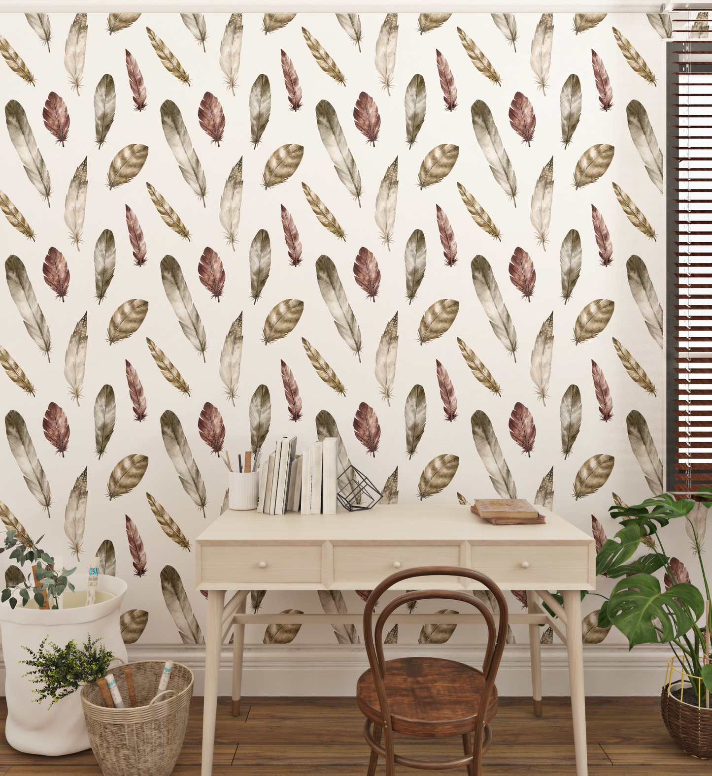 Prairies Feathers Wallpaper