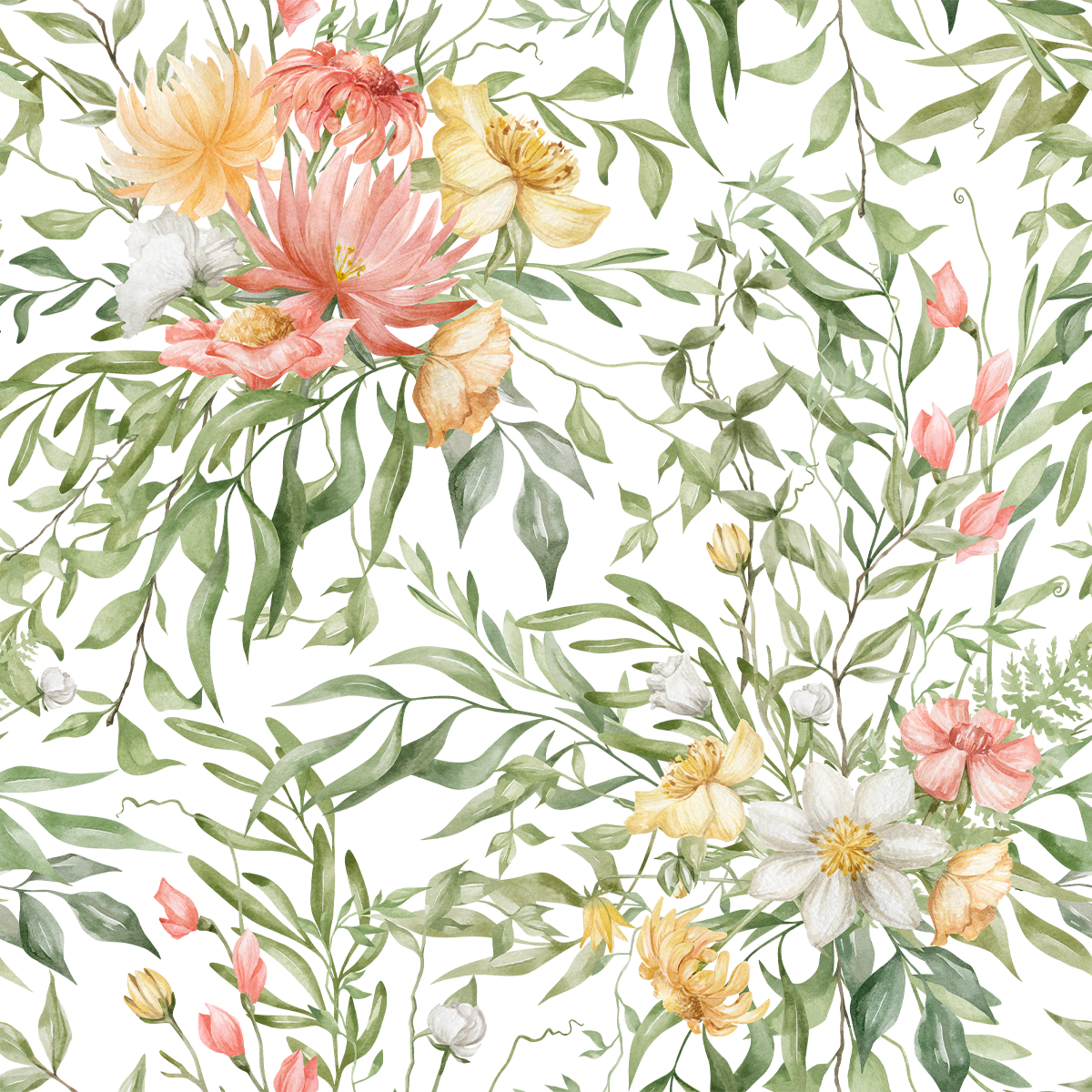 Secret Garden Wallpaper Pink and yellow