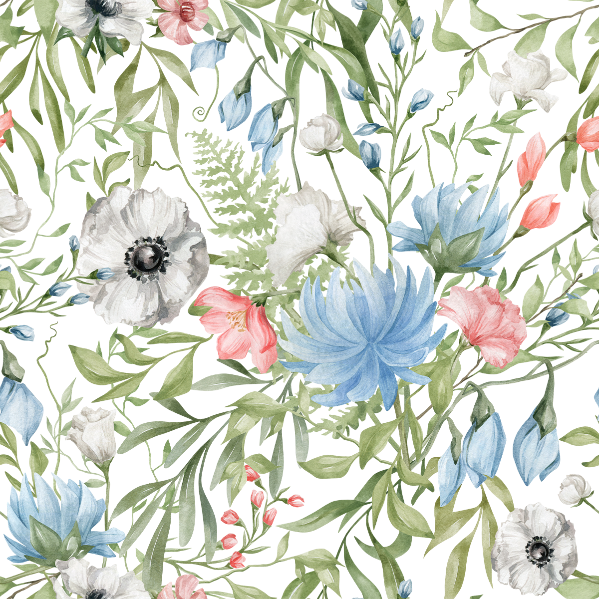 Secret Garden Wallpaper Blue