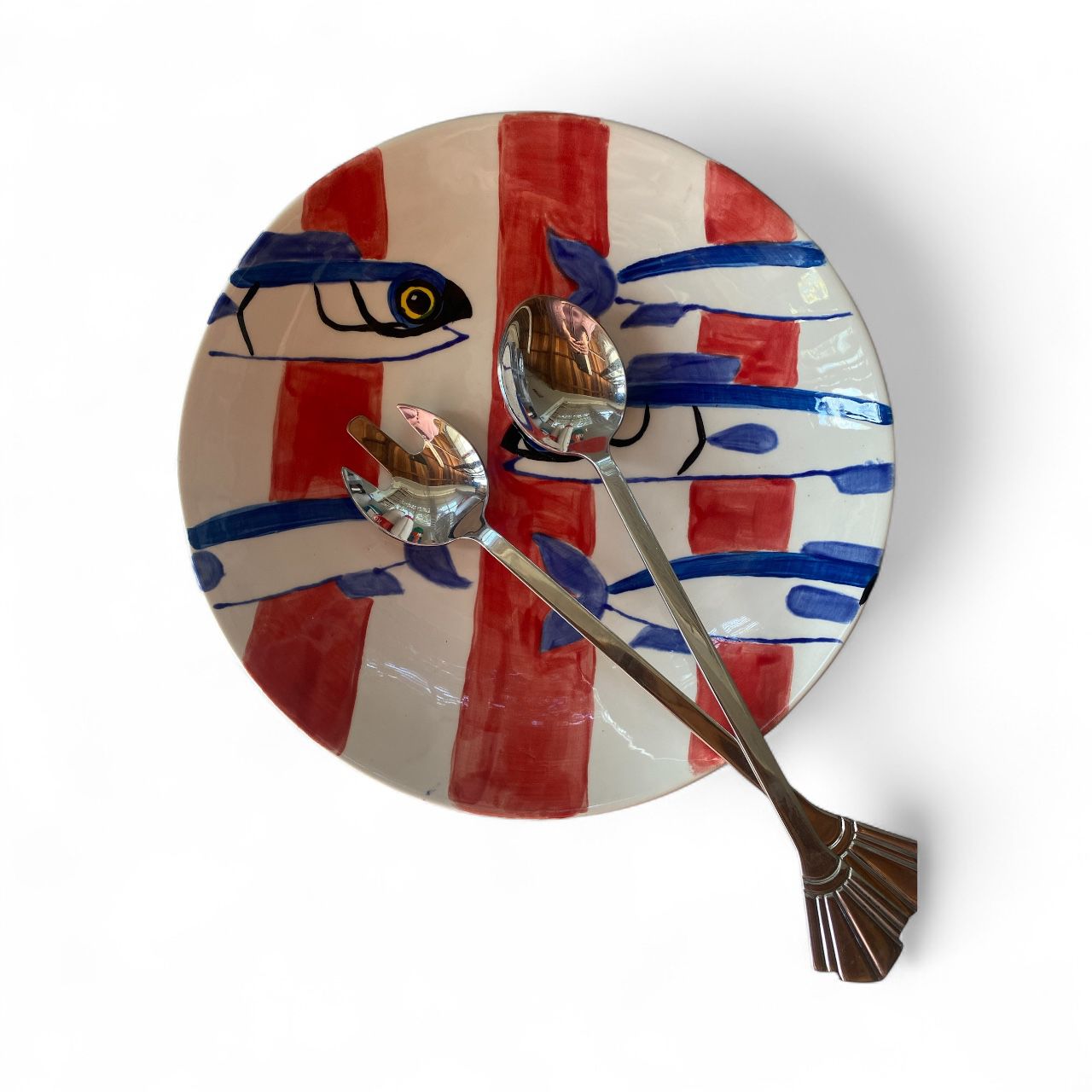 Red Stripe Barracuda Salad Plate