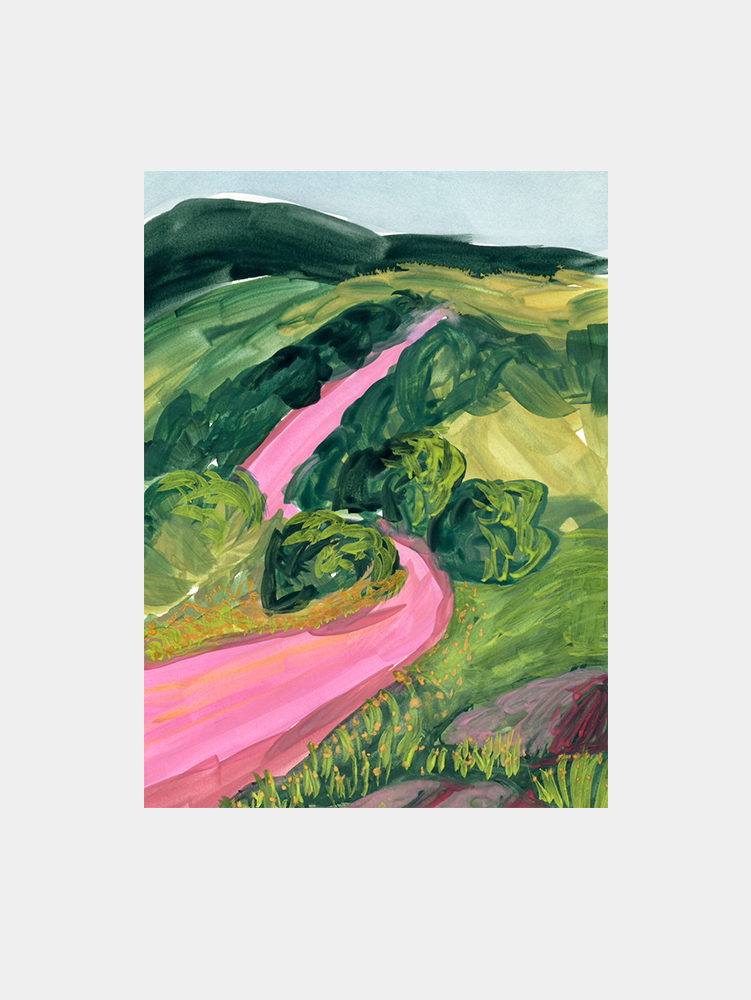 Pink Hill Country Road Art Print