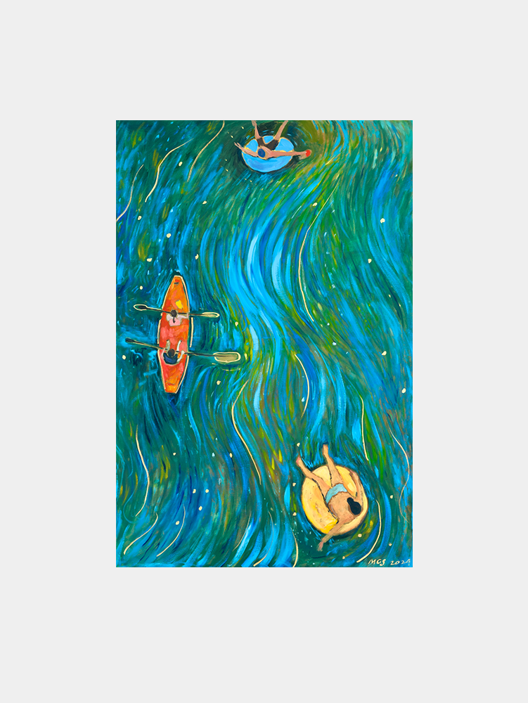 River Tubing Art Print