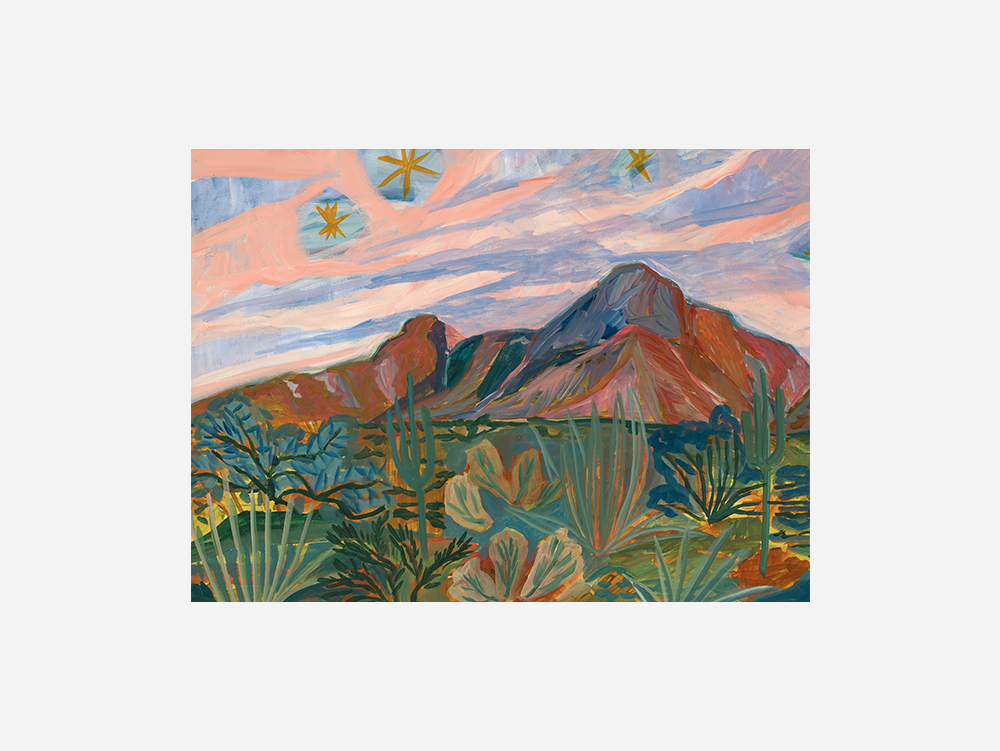 Vintage Starry Night Art Print