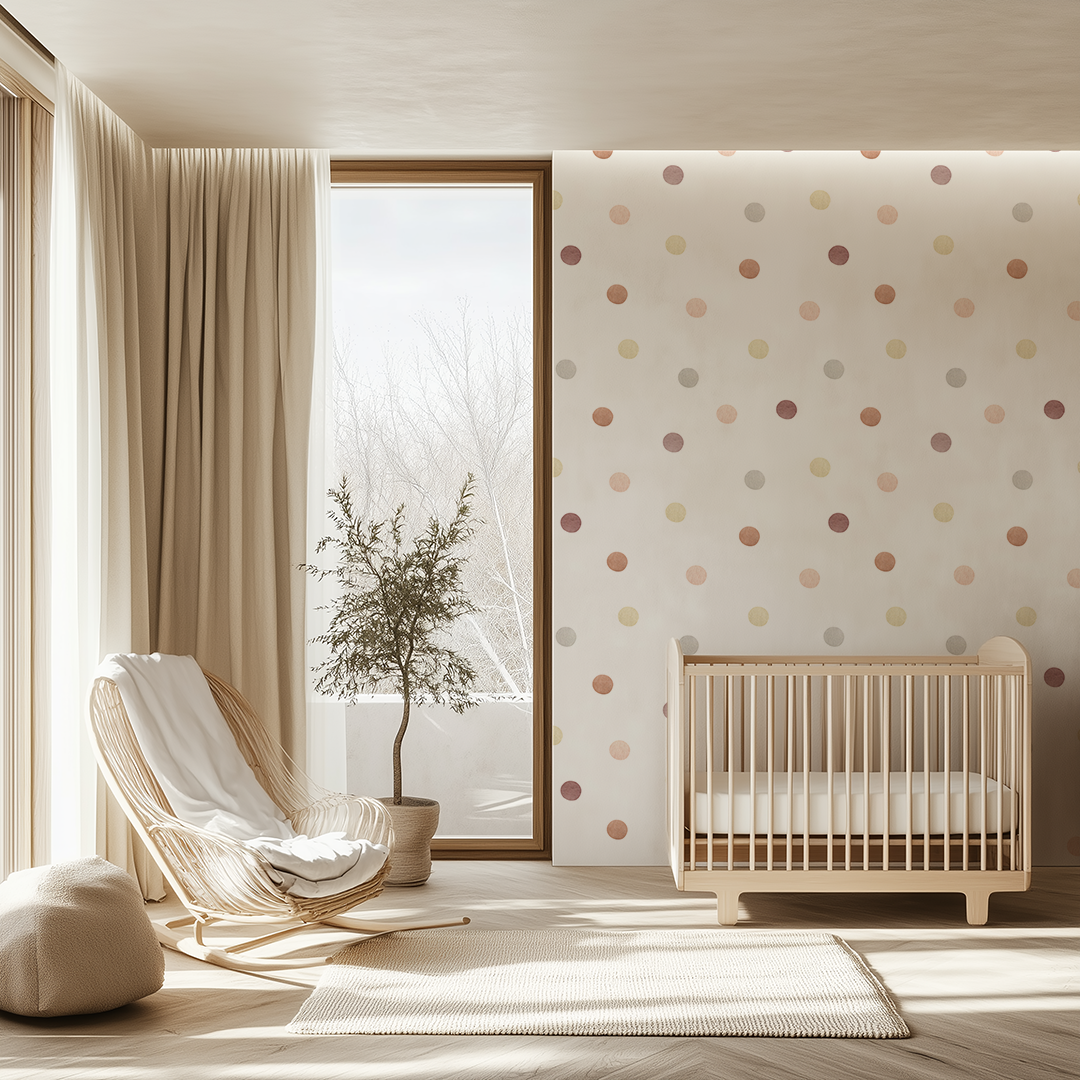 Pastel Pink Watercolor Dots Wallpaper
