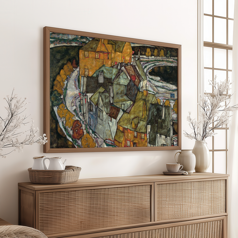 Egon Schiele "Crescent of Houses II (1915)" Art Print