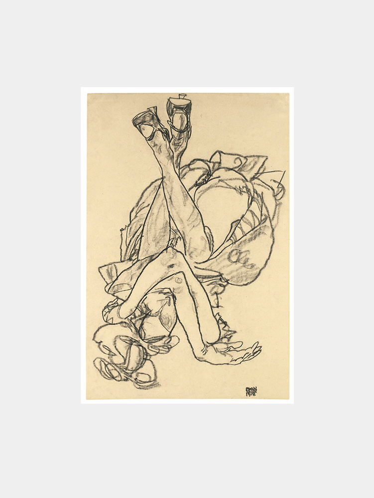Egon Schiele "Girl Lying On Her Back With Crossed Arms And Legs (1918)" Art Print