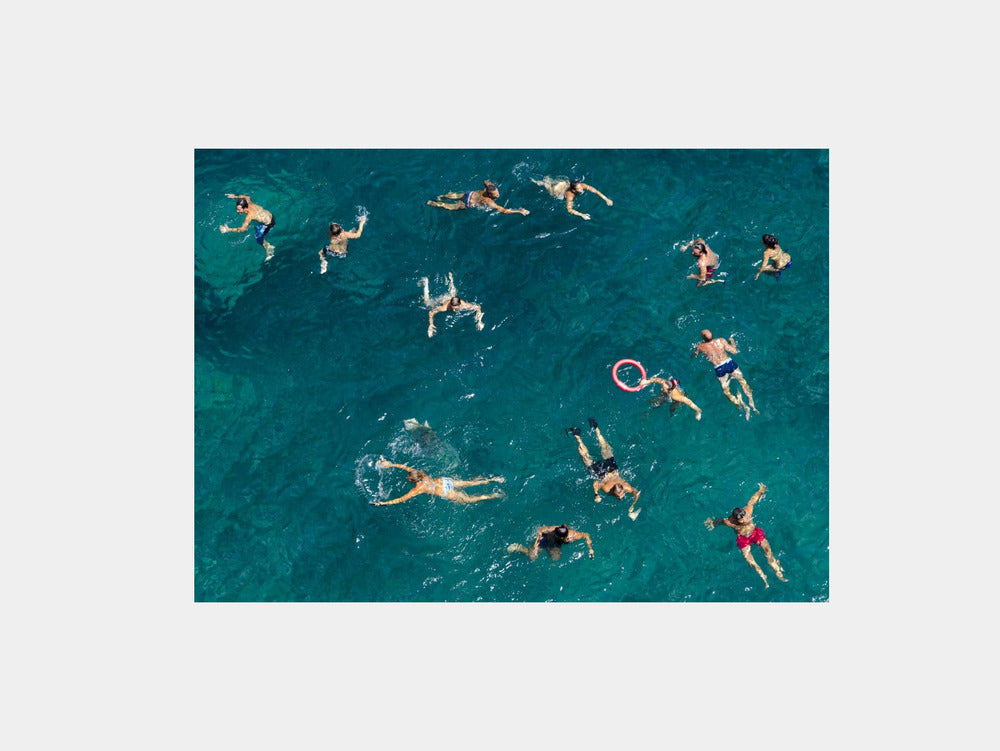 Blue water swim Art Print