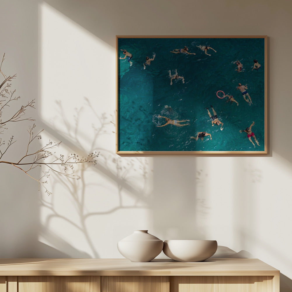 Blue water swim Art Print