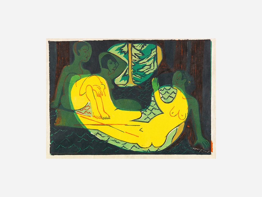 Ernst Ludwig Kirchner "Drei Akte im Walde (1933)" Art Print