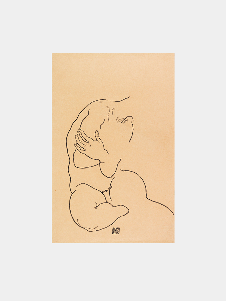 Egon Schiele "Sitzender weiblicher Torso (1918)" Art Print