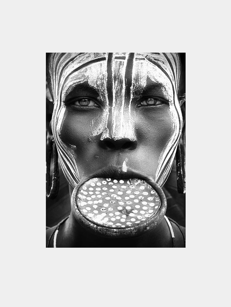 Tribal beauty - Ethiopia, Mursi people Art Print