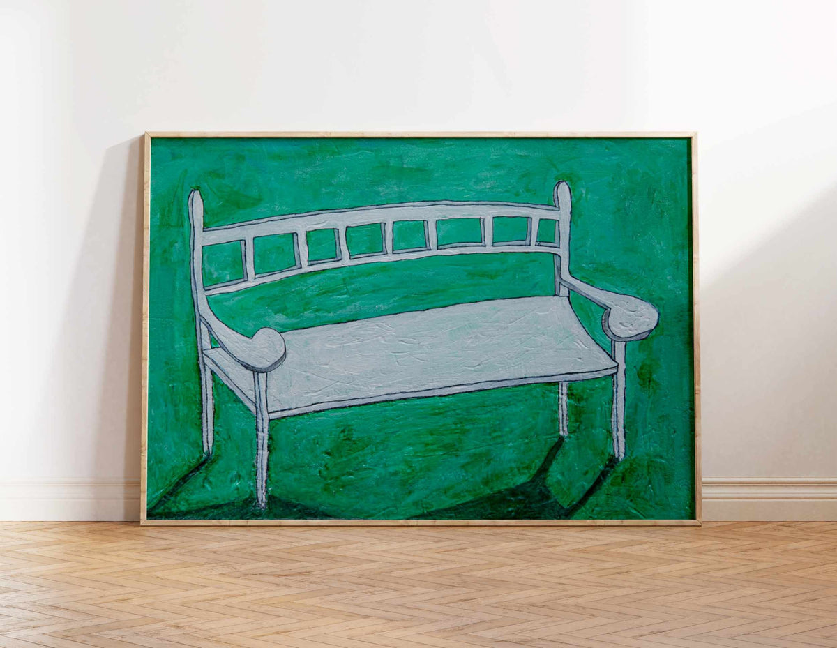 White Garden Bench