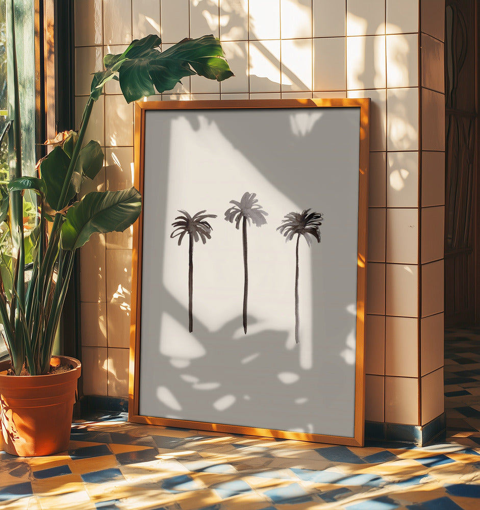 Palm Trees Ink Art Print