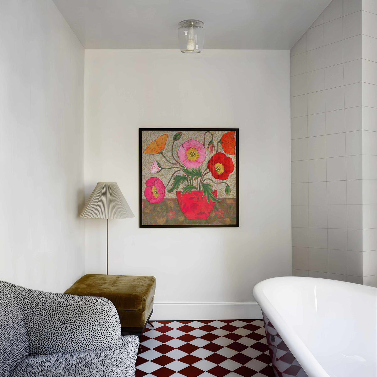 Colorful Poppies in Vase