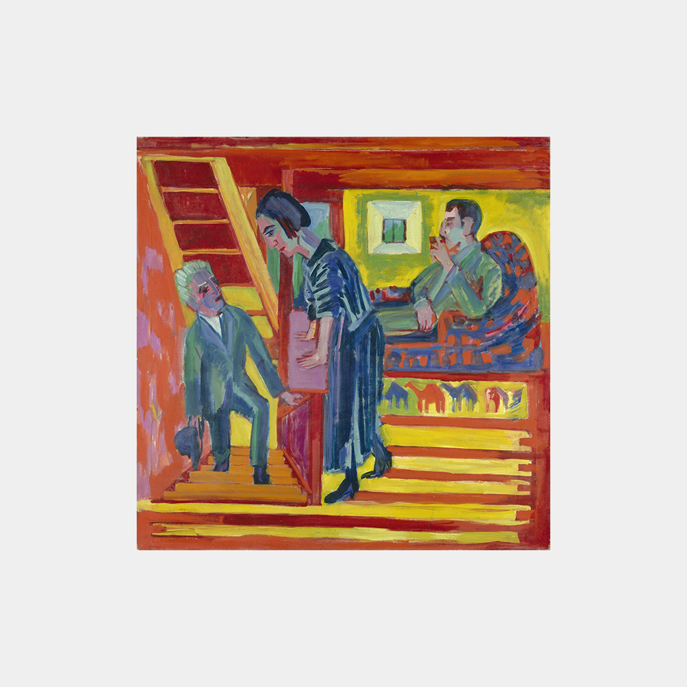 Ernst Ludwig Kirchner: "The Visit – Couple and Newcomer (1922)" Art Print