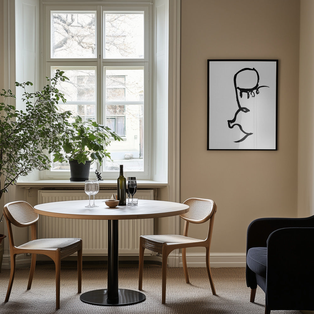 Half Face Black Art Print