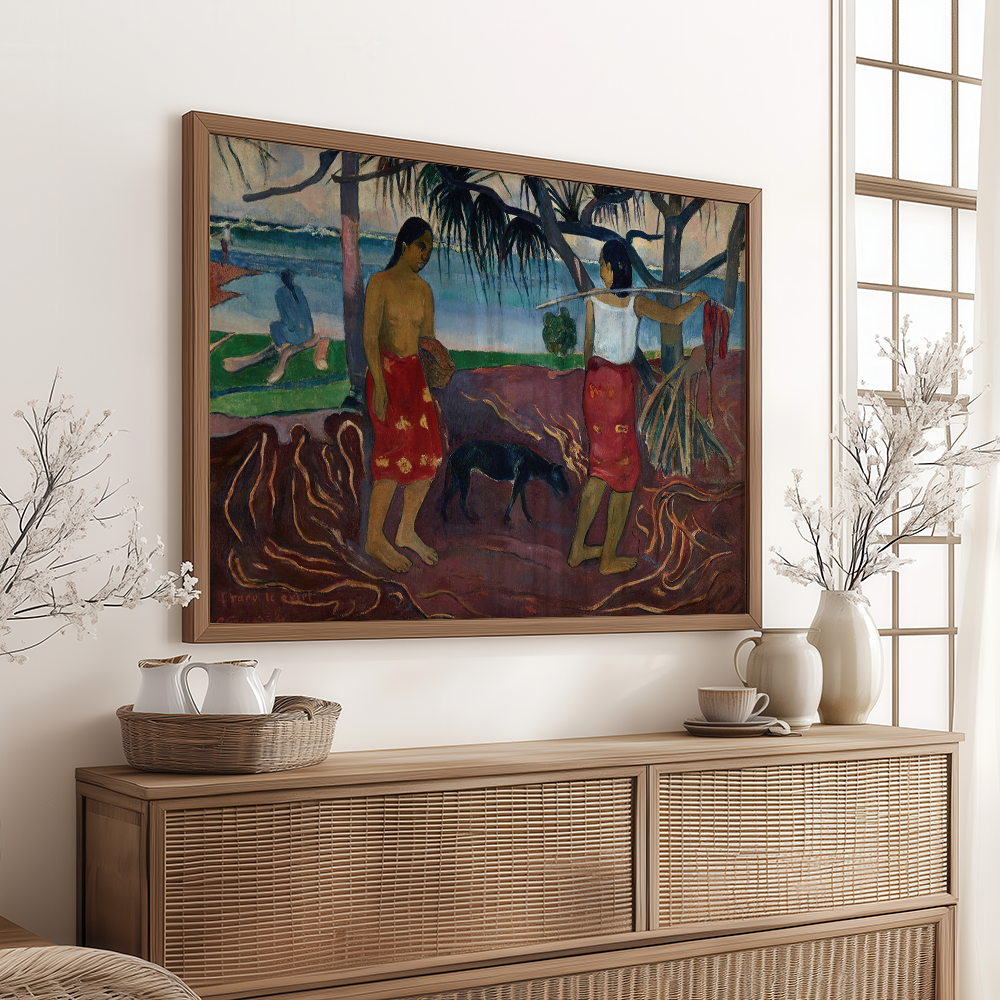 Paul Gauguin: "I Raro te Oviri (Under the Pandanus) (1891)" Art Print