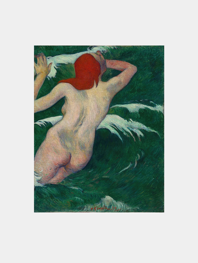 Paul Gauguin: "In the Waves" Art Print