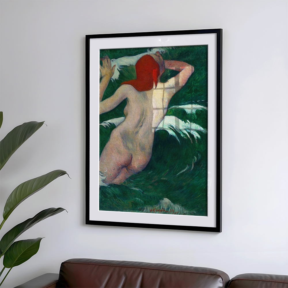 Paul Gauguin: "In the Waves" Art Print