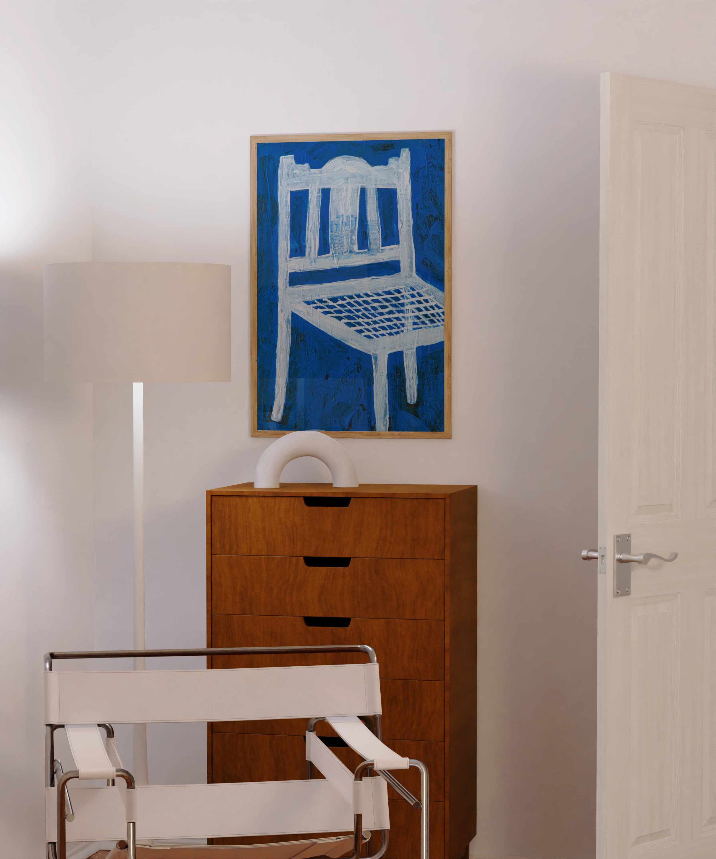 White Chair On Blue