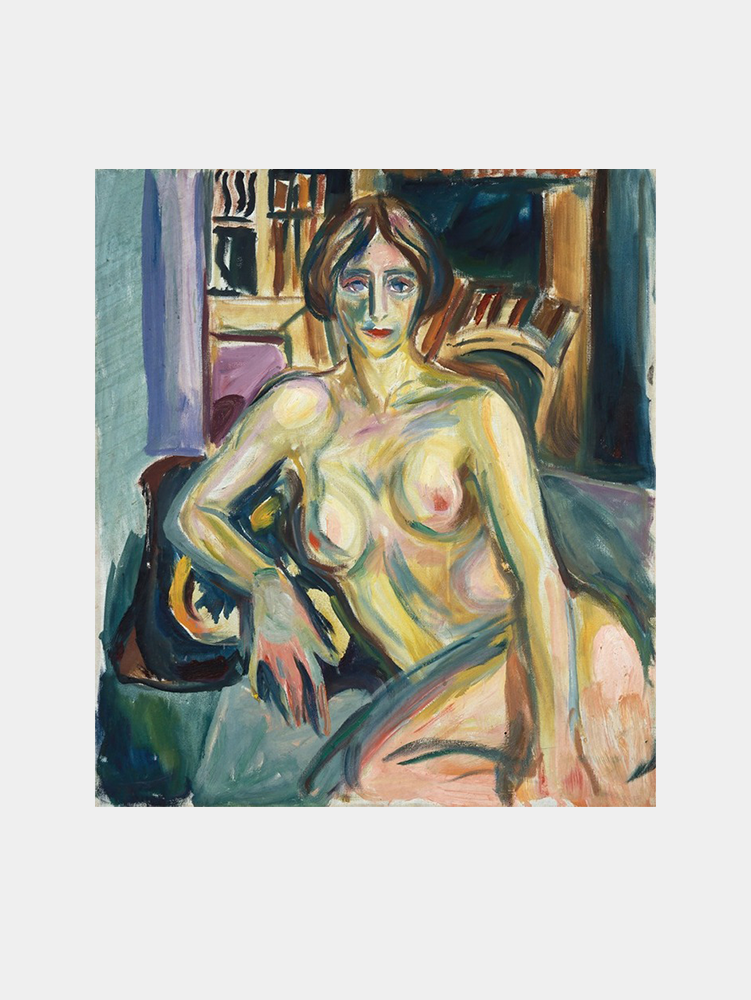 Edvard Munch: "Nude, Sitting On the Couch" Art Print