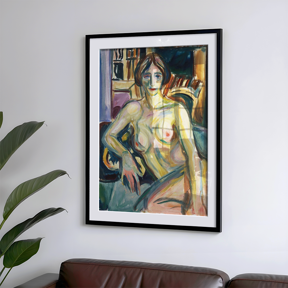 Edvard Munch: "Nude, Sitting On the Couch" Art Print