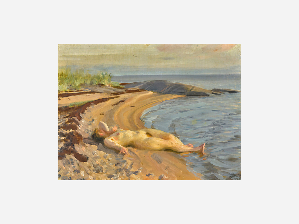 Anders Zorn: "On The Beach (1910)" Art Print