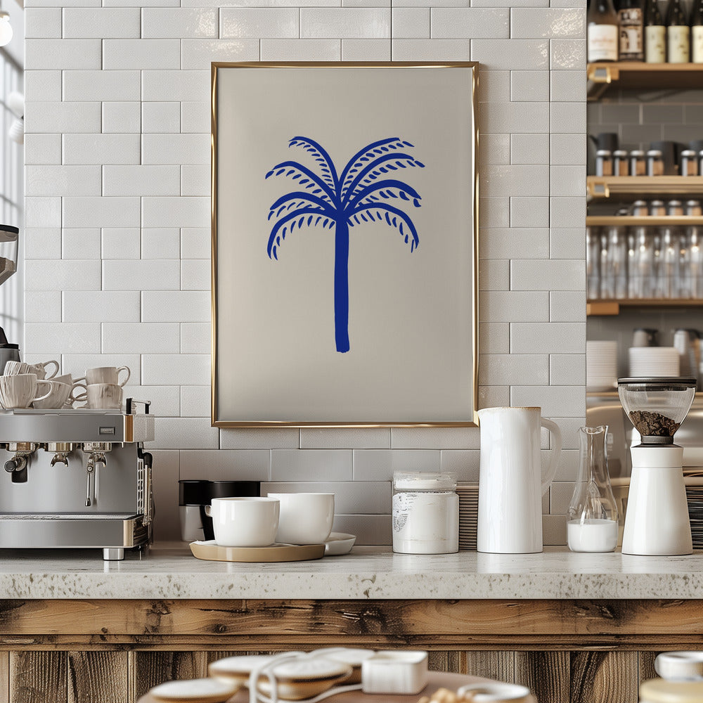 Blue Palm Art Print