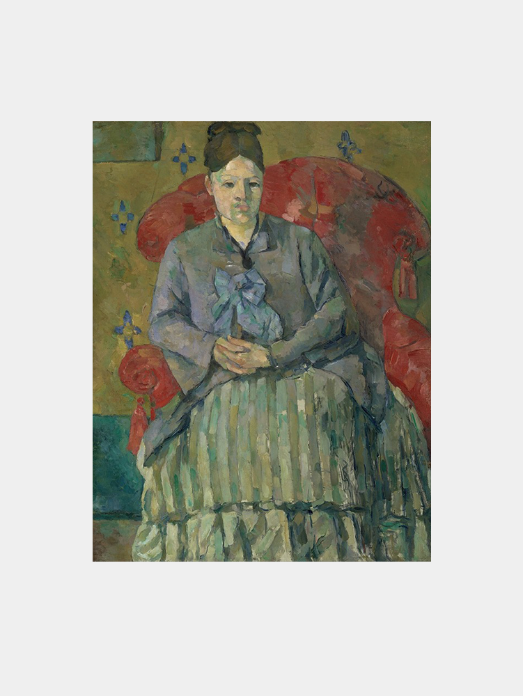 Paul Cézanne: "Madame Cézanne in a Red Armchair (about 1877)" Art Print