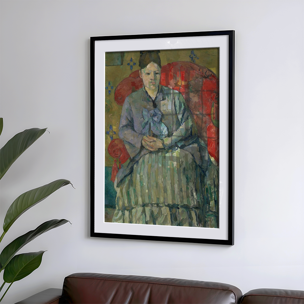 Paul Cézanne: "Madame Cézanne in a Red Armchair (about 1877)" Art Print