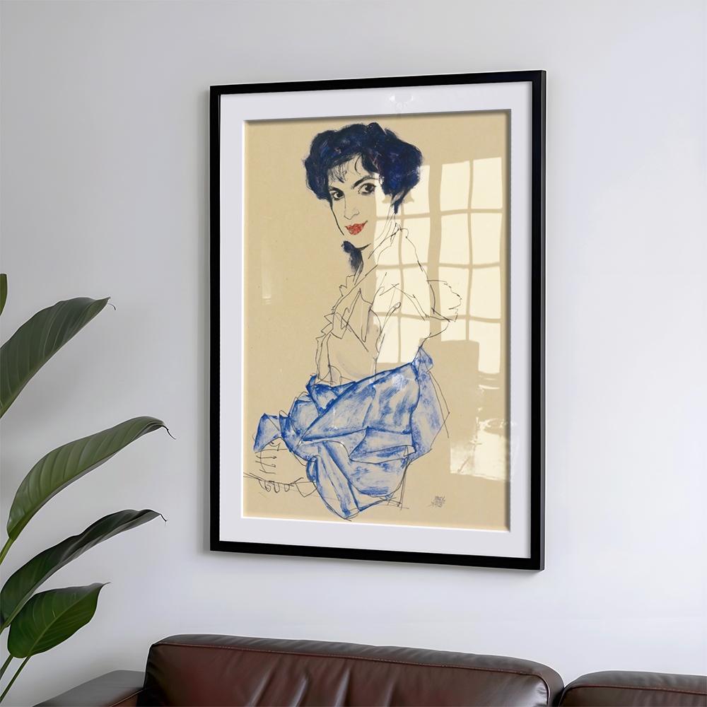 Egon Schiele "Elisabeth Lederer, Seated With Hands Folded (1913)" Art Print