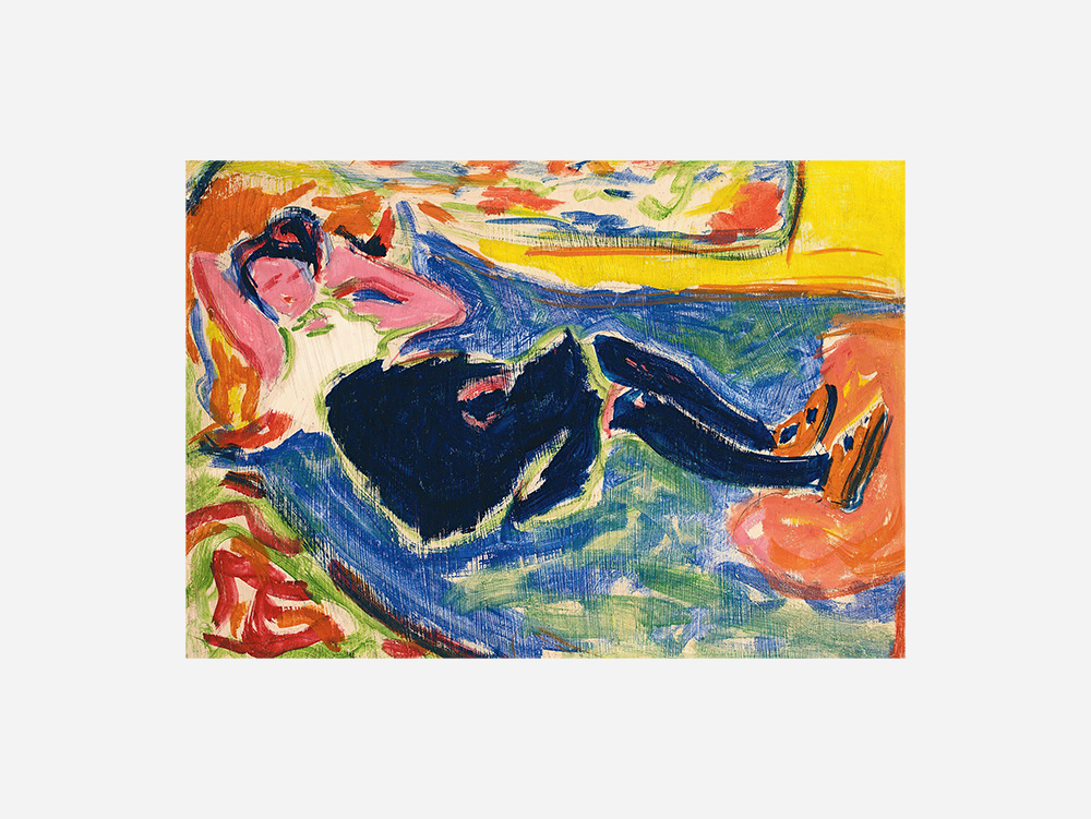 Ernst Ludwig Kirchner "Woman With Black Stockings – The Black Grete (1909)" Art Print