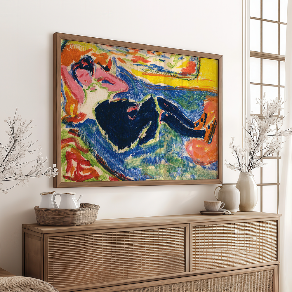 Ernst Ludwig Kirchner "Woman With Black Stockings – The Black Grete (1909)" Art Print