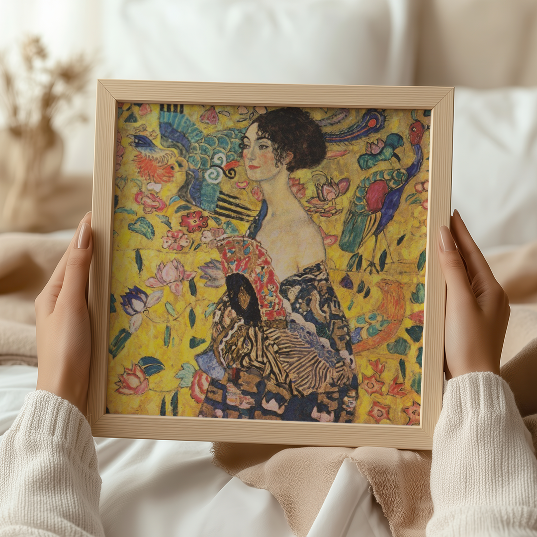 Gustav Klimt: "Woman with fan (1917-1918)" Art Print