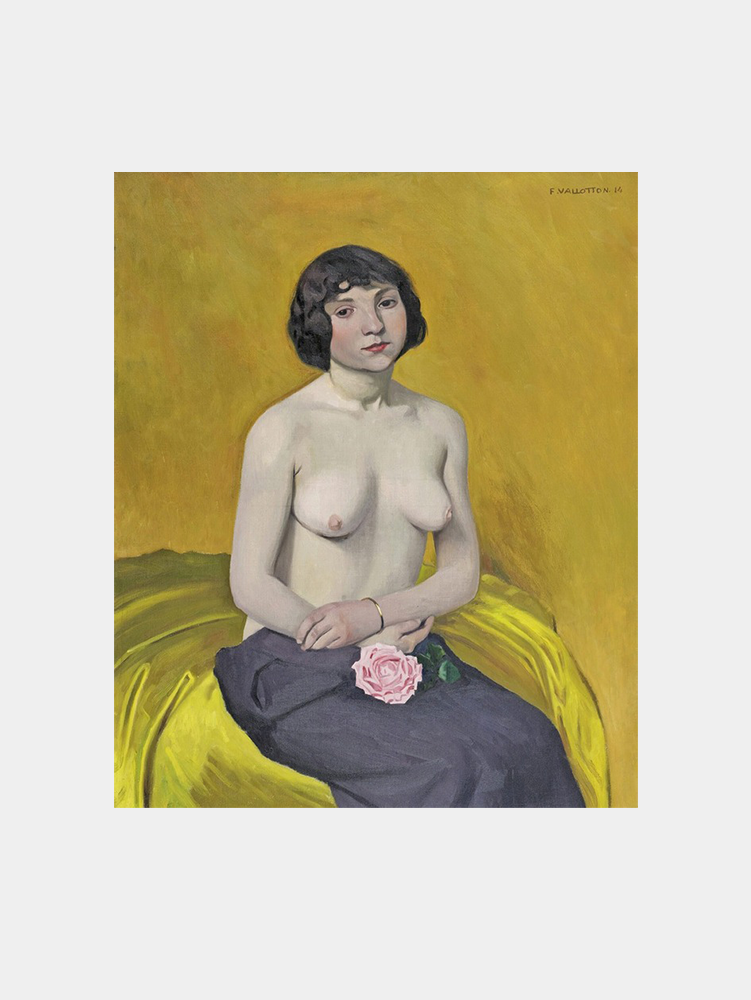 Félix Vallotton: "Woman With Rose (1914)" Art Print