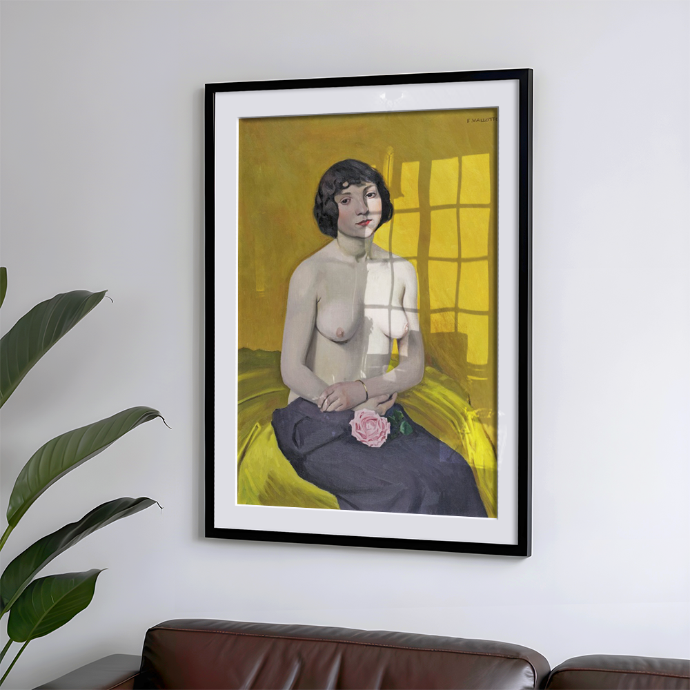 Félix Vallotton: "Woman With Rose (1914)" Art Print