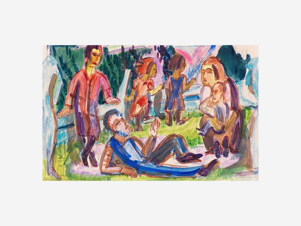 Ernst Ludwig Kirchner "Familie auf der Wiese (1922)" Art Print