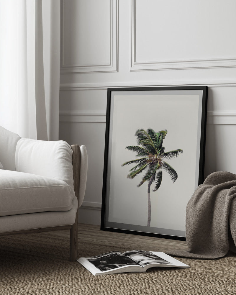 Windy Palm Tree Art Print
