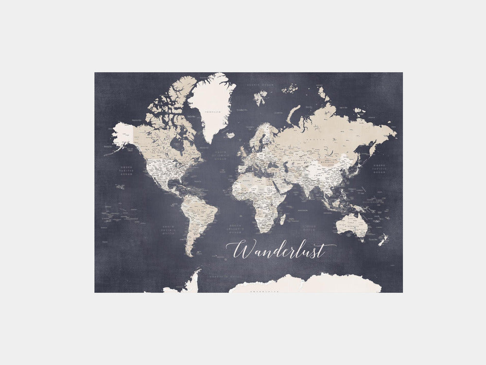 Wanderlust world map Glyn Art Print