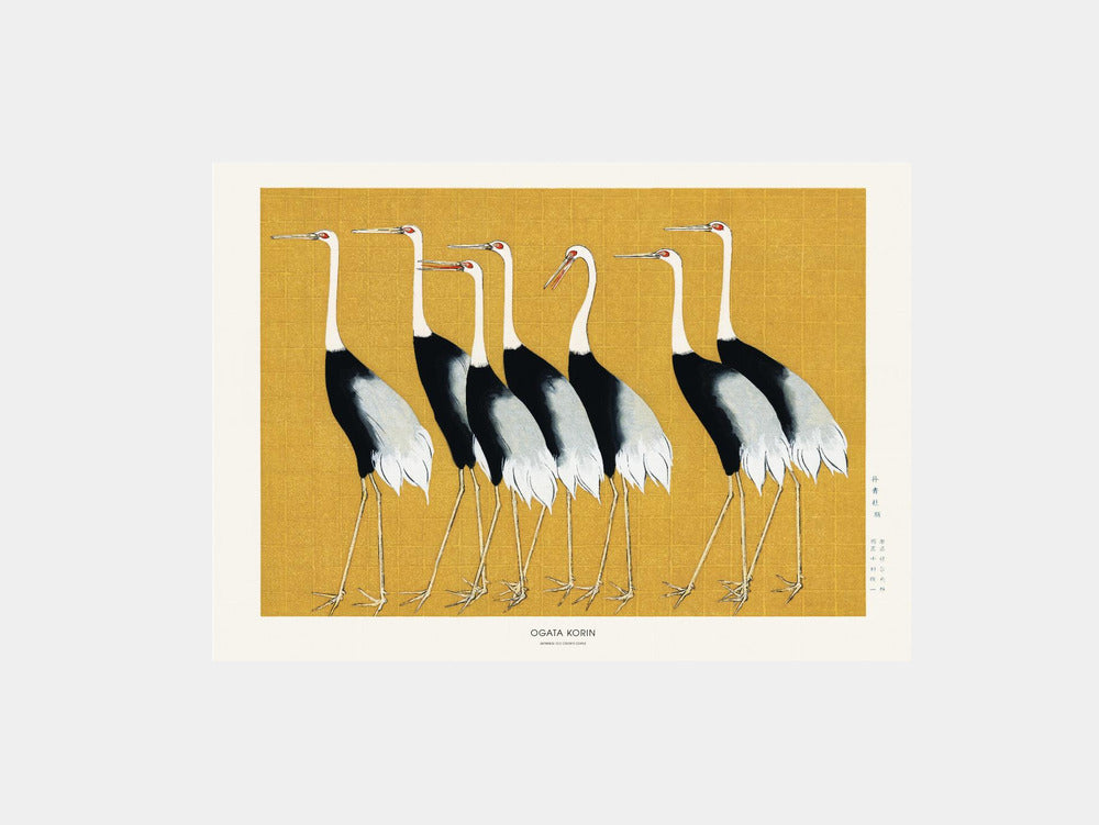 Japanese Red Crown Crane Art Print