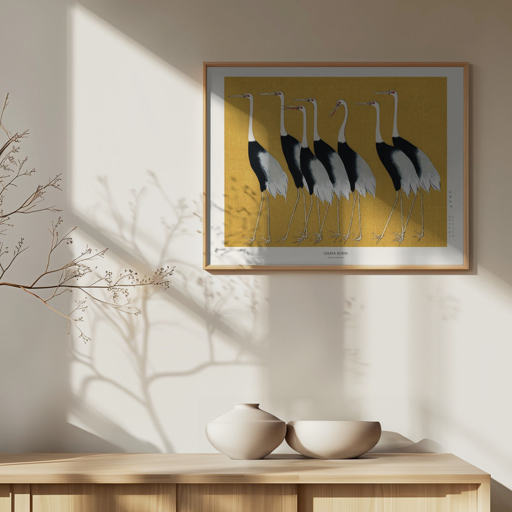 Japanese Red Crown Crane Art Print