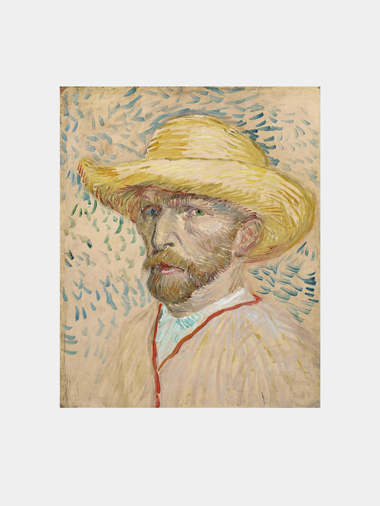 Van Gogh "Self-portrait with straw hat (1887)" Art Print
