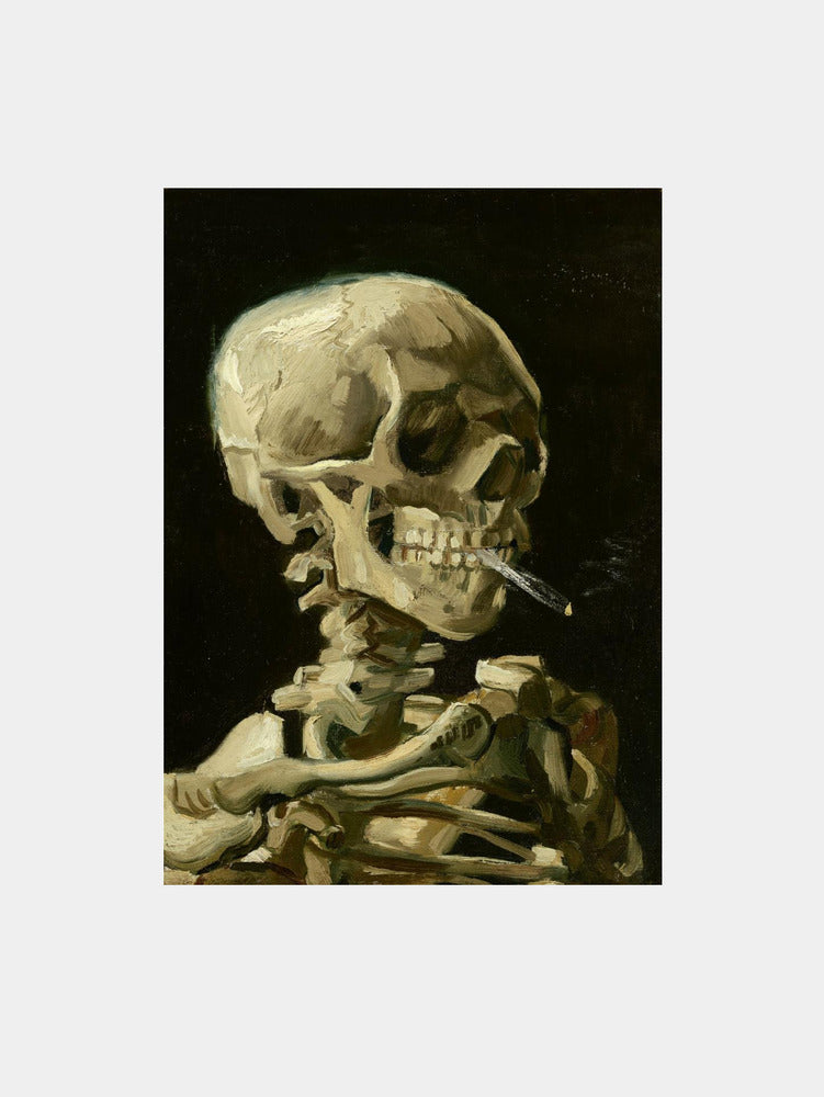 Van Gogh "Head of a skeleton with a burning cigarette" Art Print