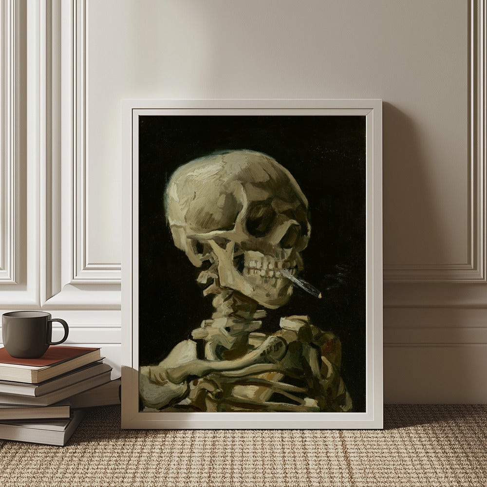 Van Gogh "Head of a skeleton with a burning cigarette" Art Print